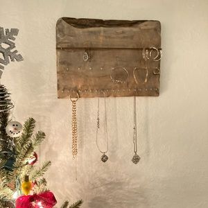 Live edge rustic jewelry hanger